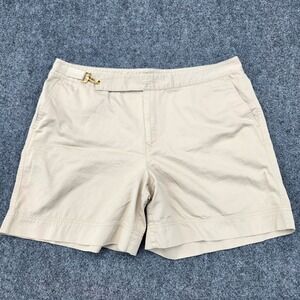 Lauren‎ Ralph Lauren Cotton Shorts Buckle Detail Khaki Beige Size 16